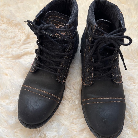 Levi’s Men’s Black Lace-Up Boots | Size 8.5 | Rugged Denim & Leather - Picture 5 of 5